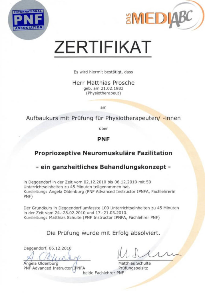 PNF Zertifikat